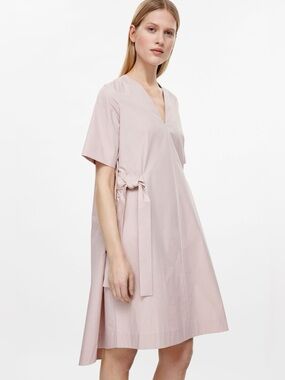 COS Blush Pink Tie-Waist A-Line Dress – Size EU 38 / Small Oversized Minimalist
